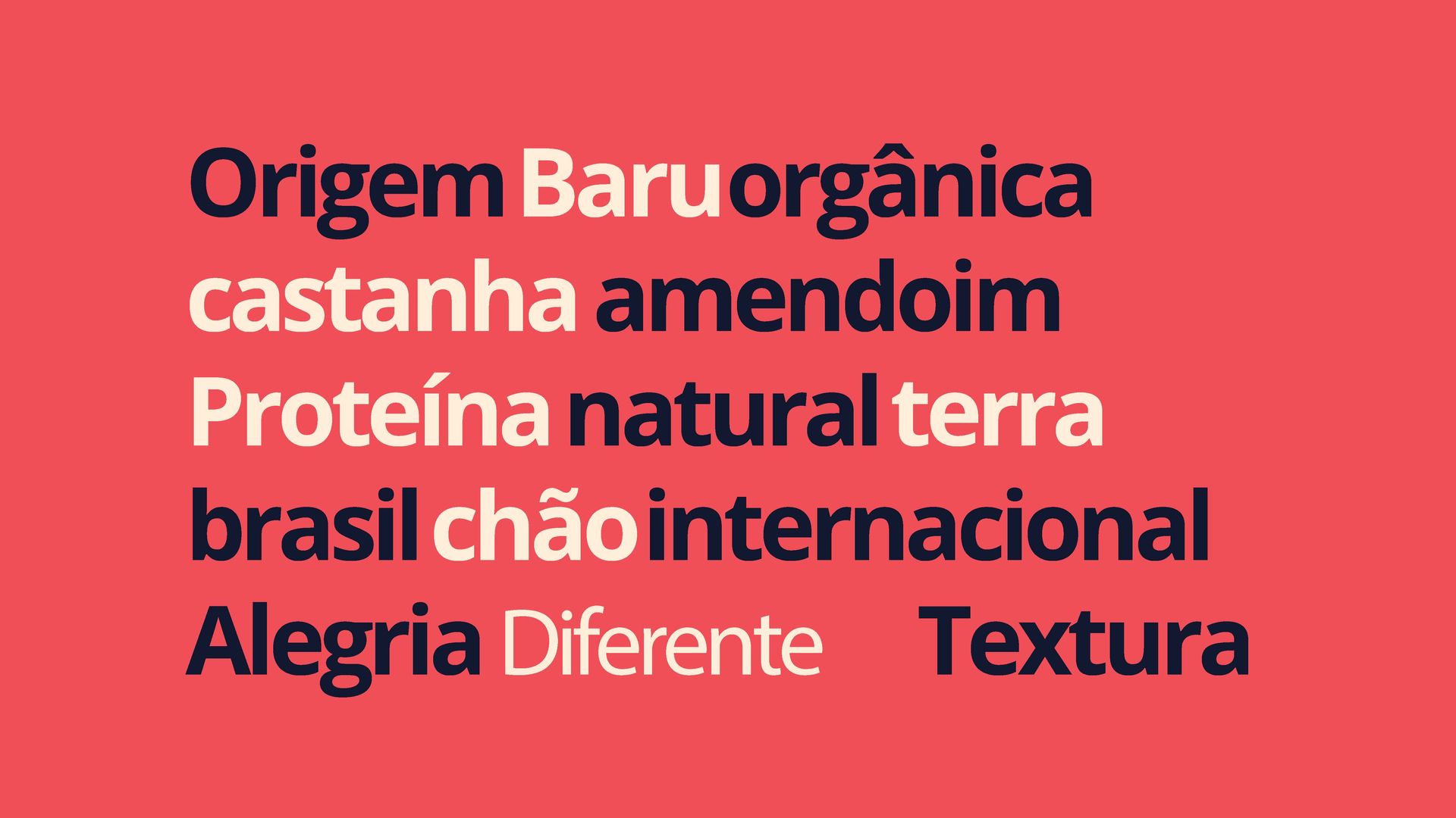 Text on a red background: