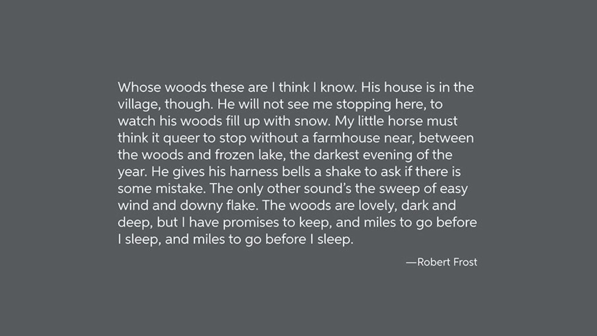 Texto do poema de Robert Frost