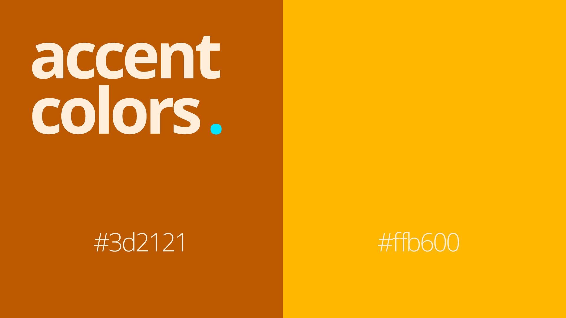 Dois blocos de cores, um marrom (#3d2121) e um amarelo (#ffb600), com o texto