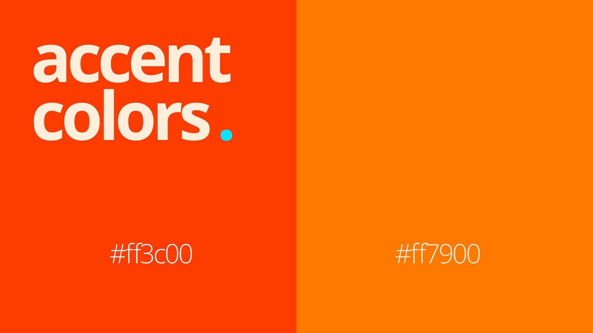 Dois blocos de cor laranja com o texto: