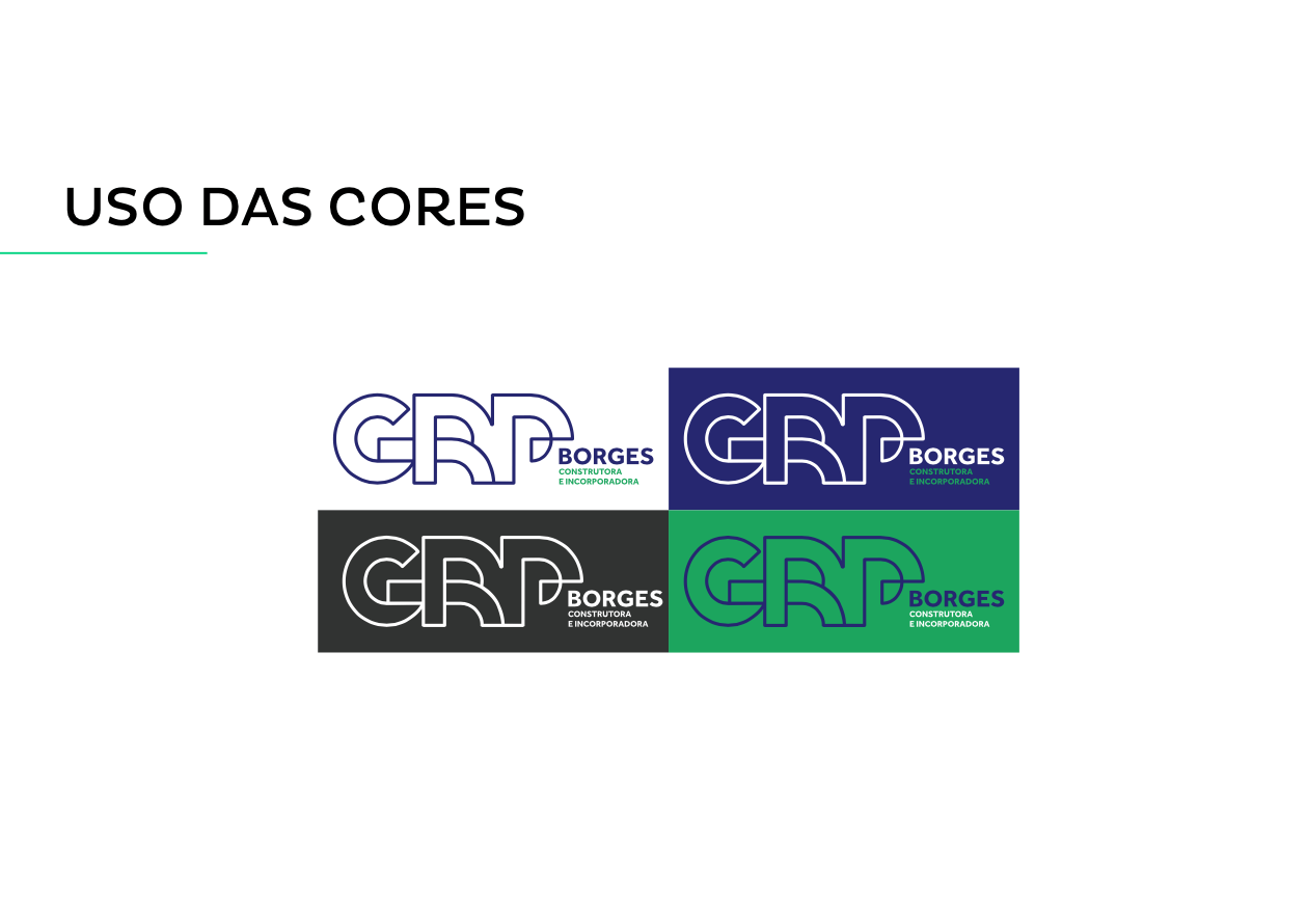 Quatro variações de um logotipo com os textos