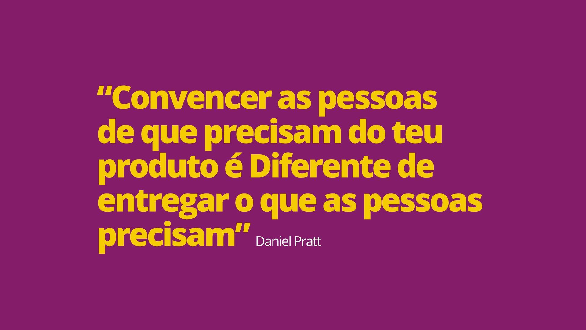 Text quote on a purple background: