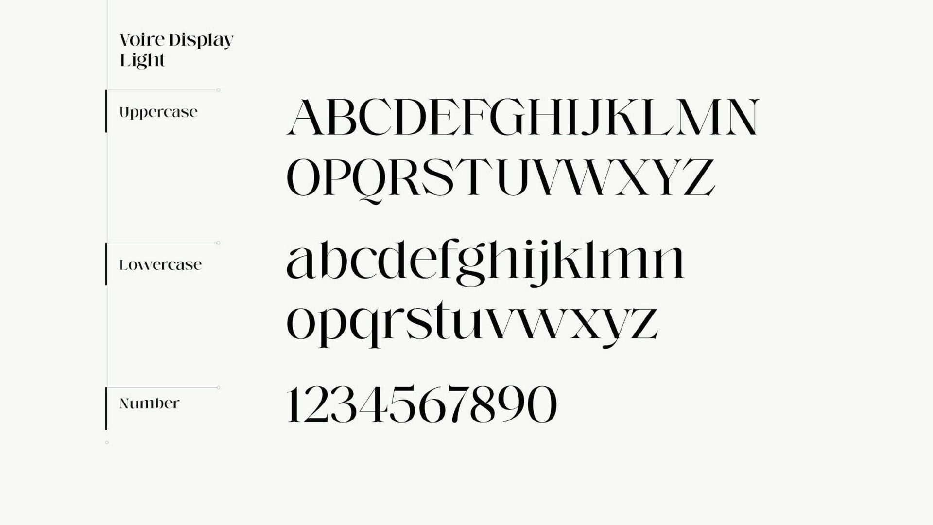 Exemplo de fonte Valet Display Light mostrando letras maiúsculas e minúsculas e números em preto sobre fundo branco.