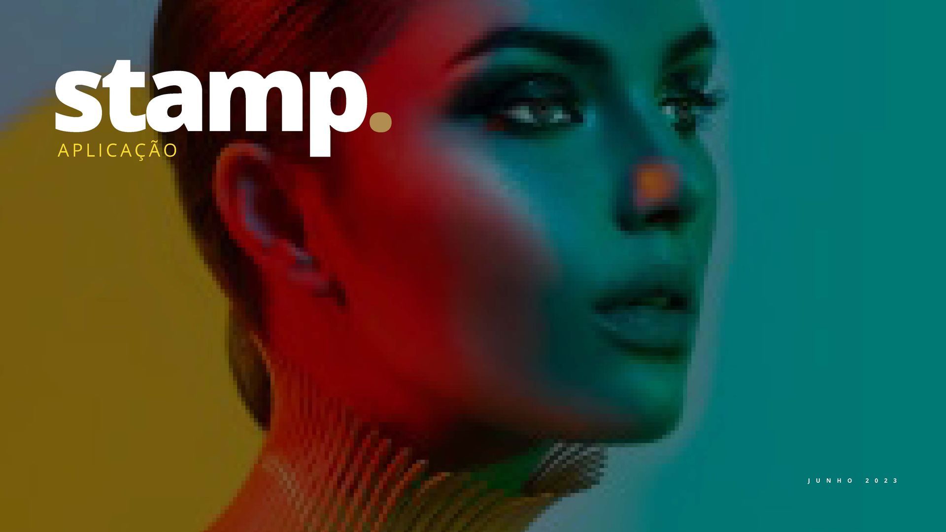 Mulher com iluminação dramática, logotipo