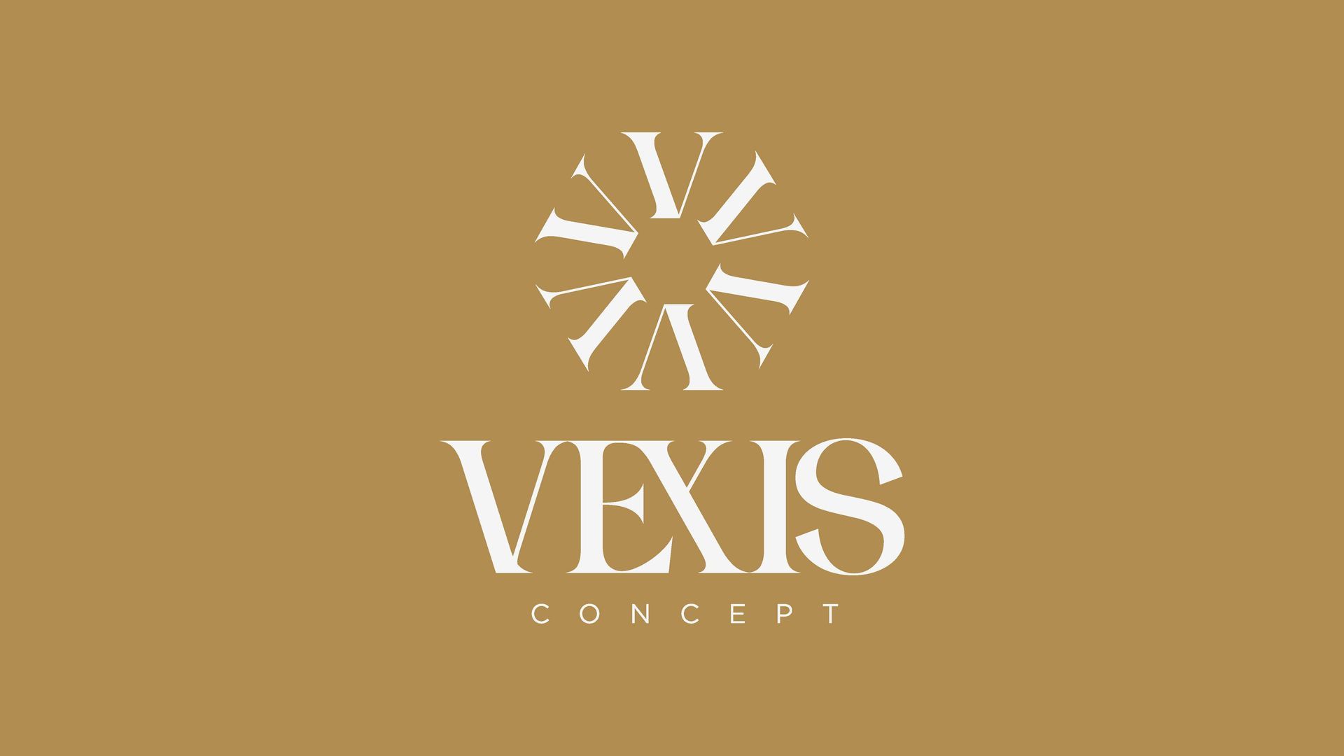 Logotipo da Vexis Concept, com um design estilizado de raios de sol acima da palavra