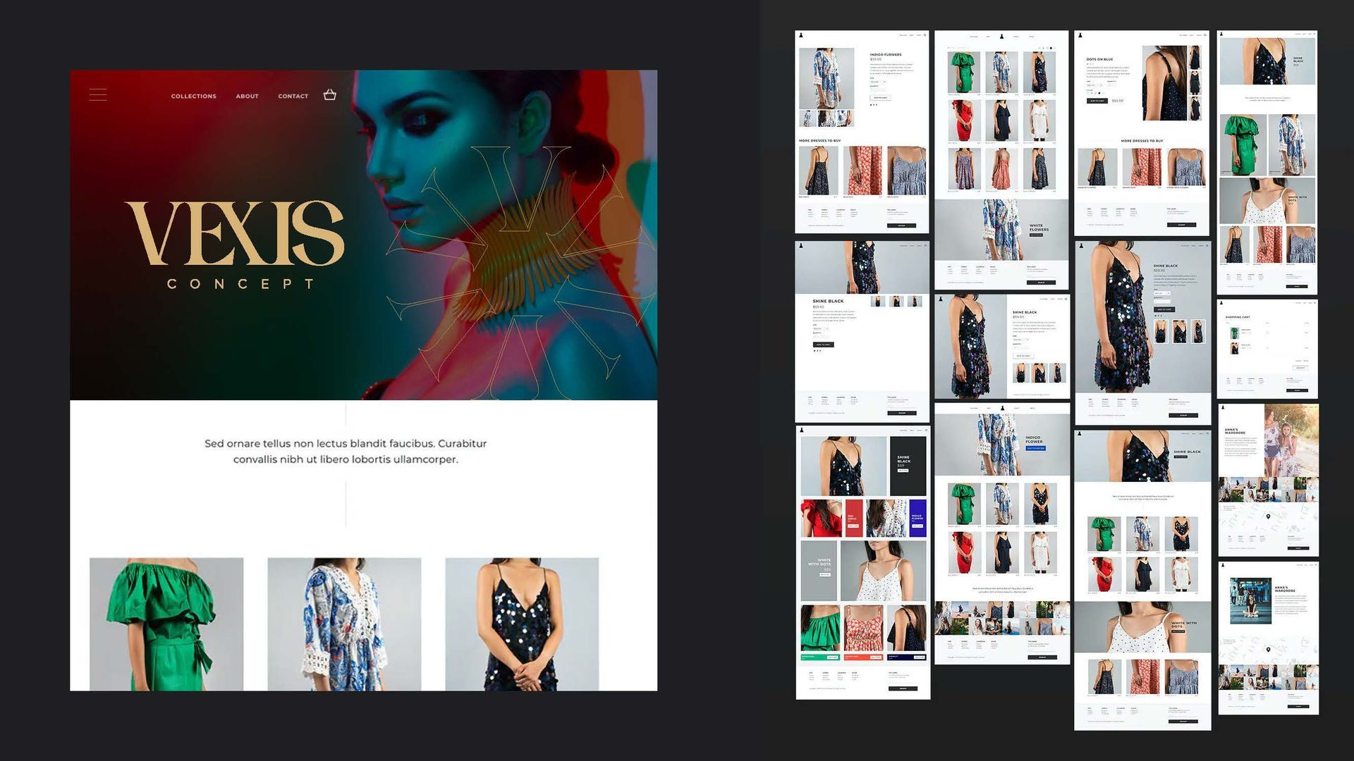 Design de site para a marca de roupas