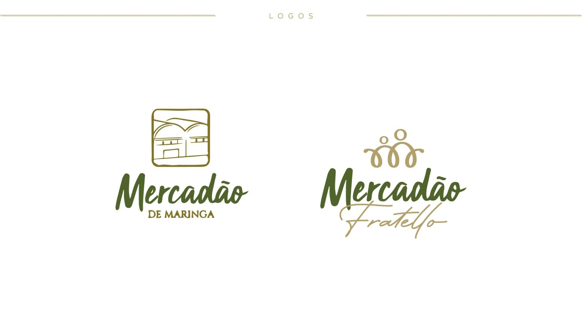 Dois logotipos de uma empresa chamada mercadao são mostrados em um fundo branco.
