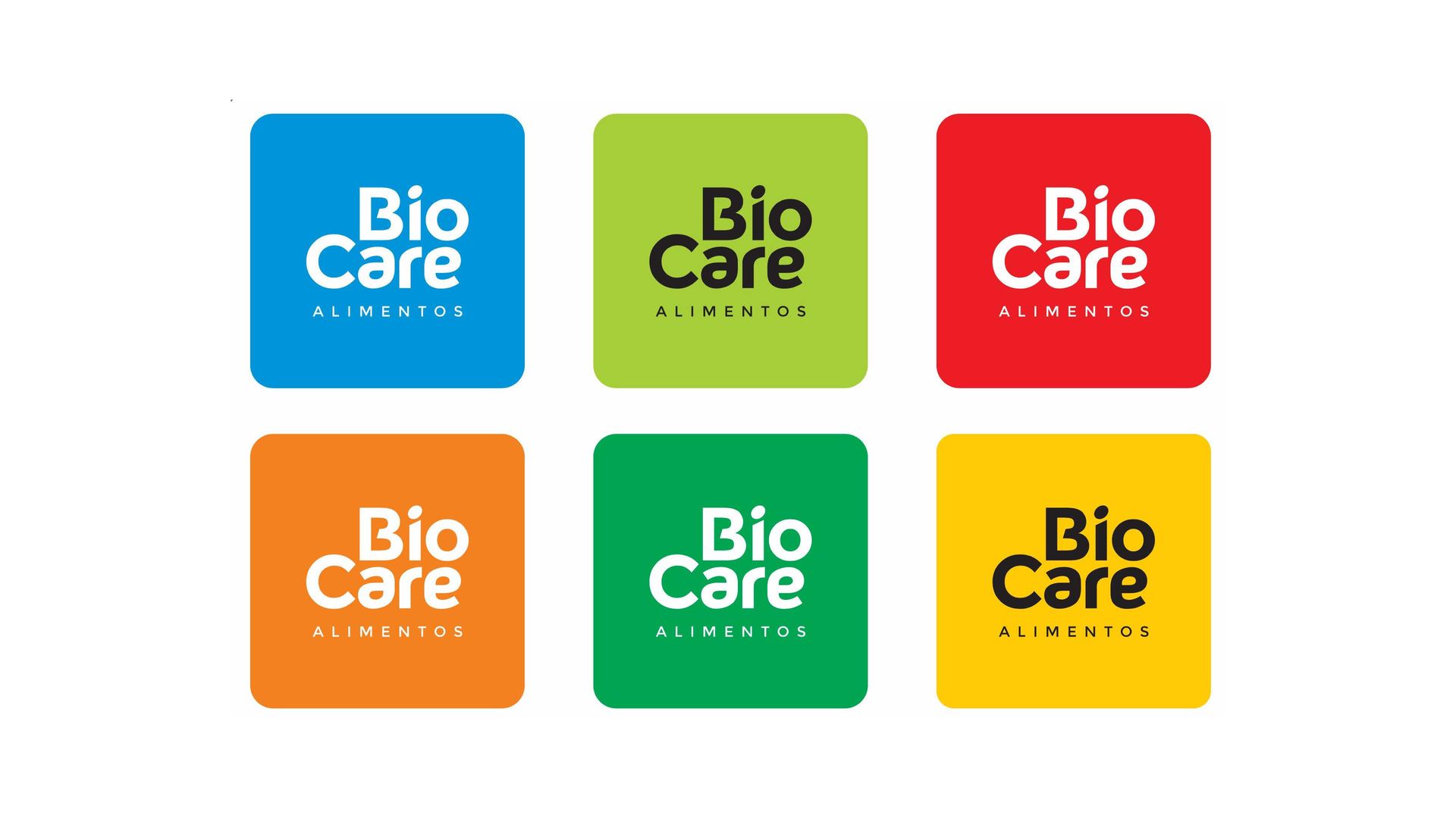 Um conjunto de seis logotipos de cuidados biológicos em cores diferentes