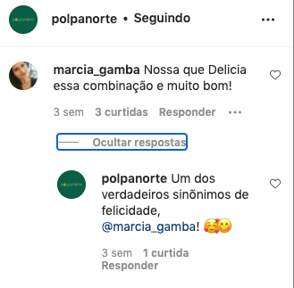 Uma captura de tela de uma postagem de mídia social que diz polpanorte seguindo