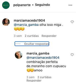 Uma captura de tela de uma postagem de mídia social de marcia gamba