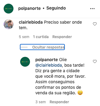 A screenshot of a social media post from polpanorte seguindo