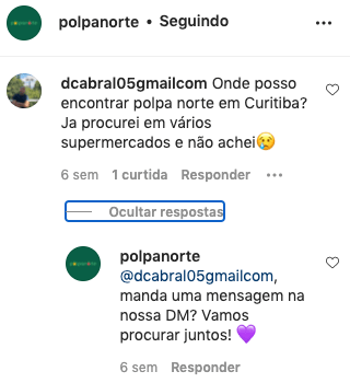 Uma captura de tela de uma postagem de mídia social de polpanorte
