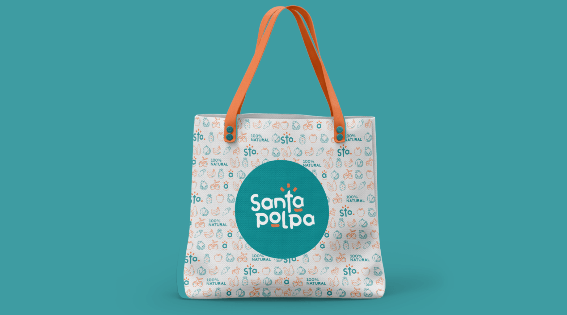 Bolsa tote com o logotipo azul-petróleo com a inscrição 
