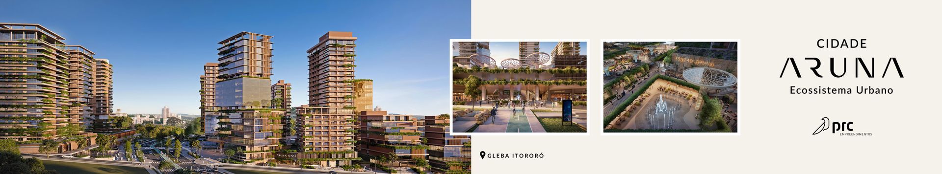 Representação arquitetônica de um complexo residencial moderno,