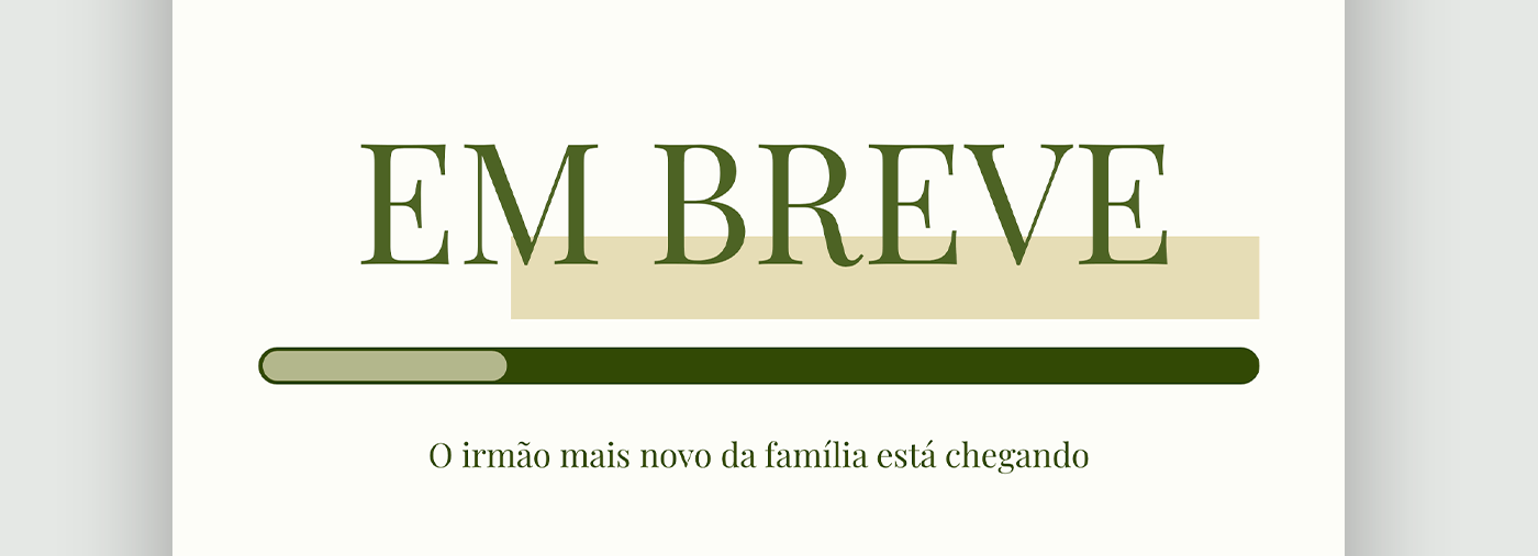 Uma placa que diz em breve com uma barra de carregamento verde