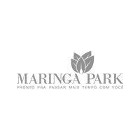 Um logotipo em preto e branco para uma empresa chamada Maringa Park.