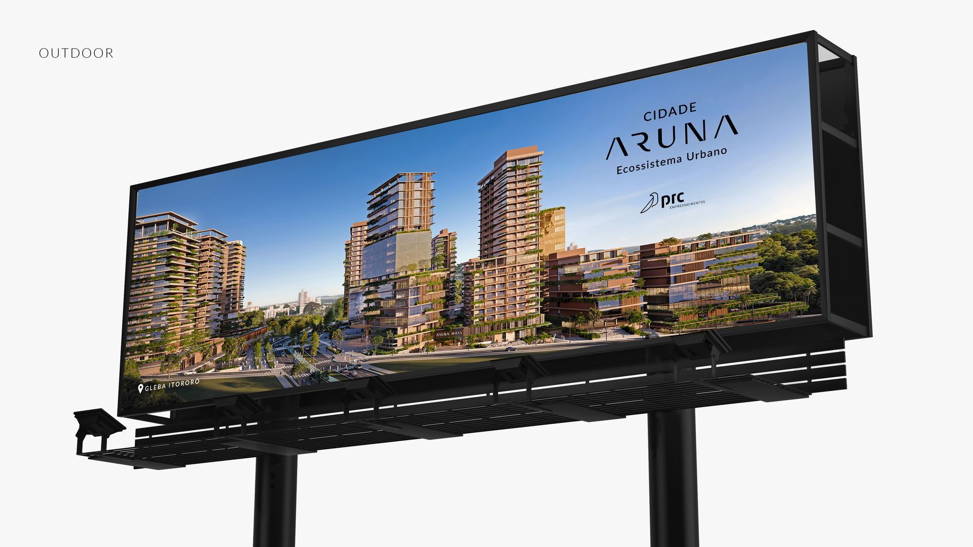 Outdoor anunciando os apartamentos de luxo 