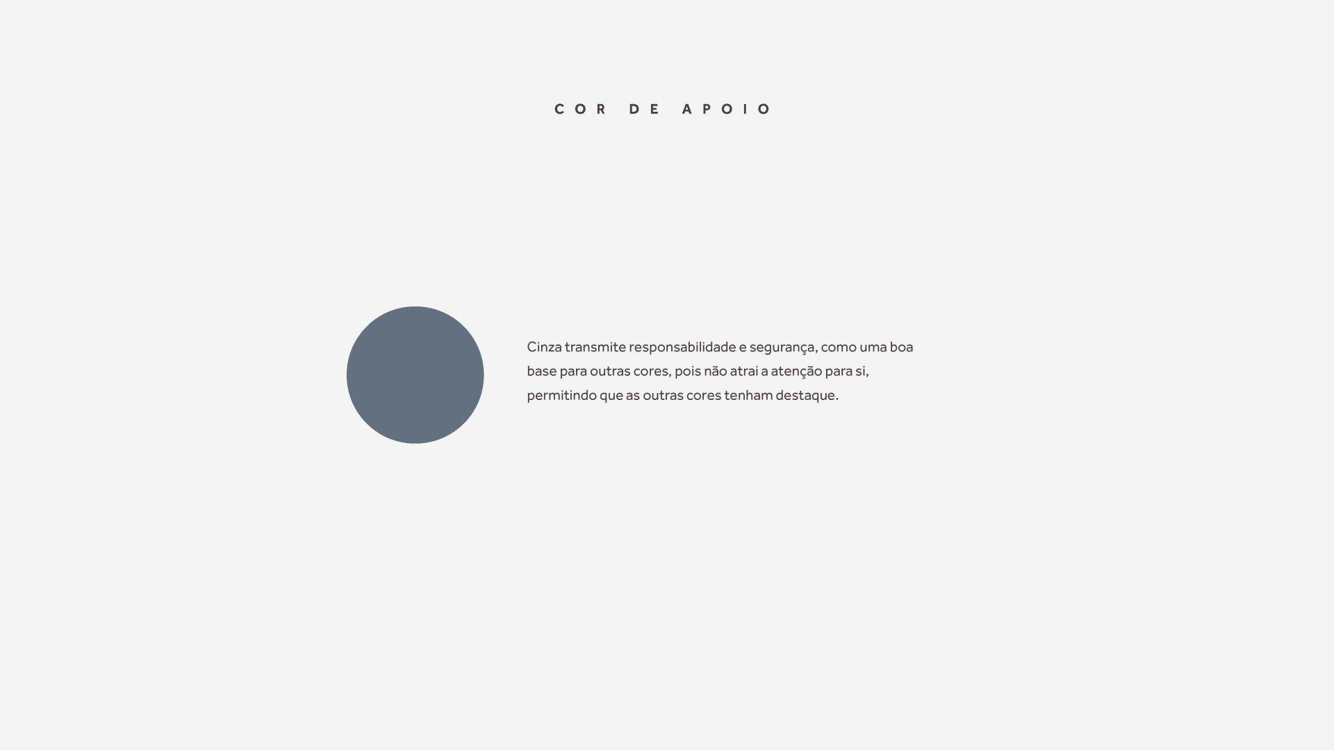 Um círculo cinza e texto sobre fundo branco. O texto pergunta: