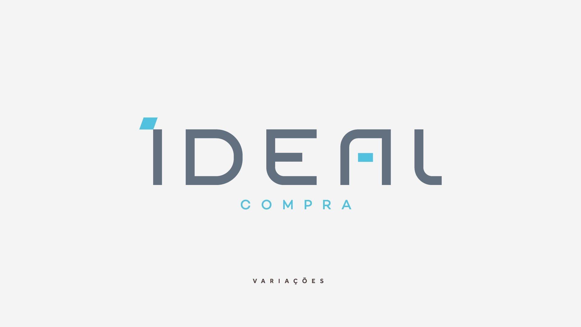 Um logotipo para uma empresa chamada ideal compra em um fundo branco.