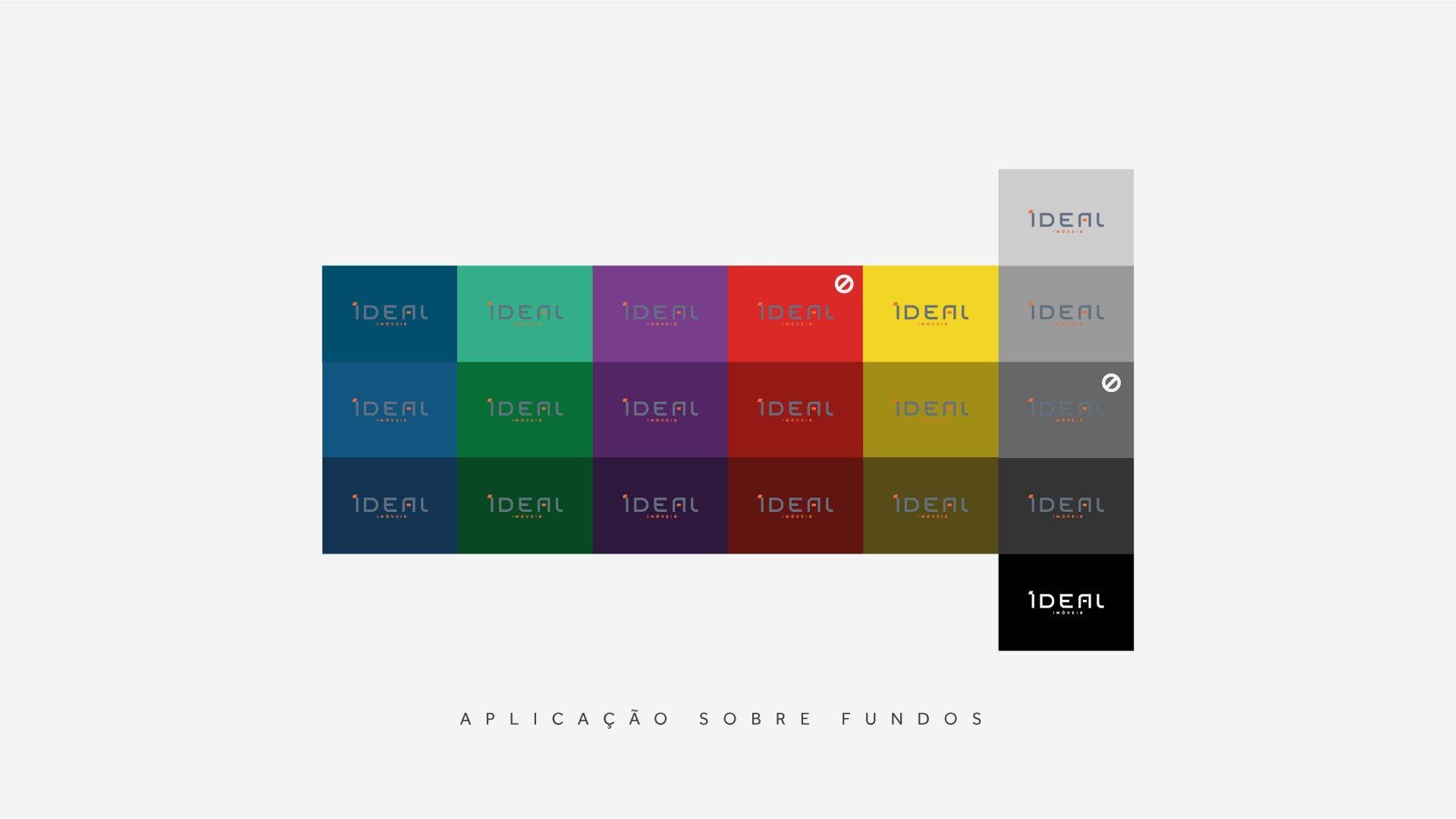 Uma paleta de cores com a palavra ideal na parte inferior