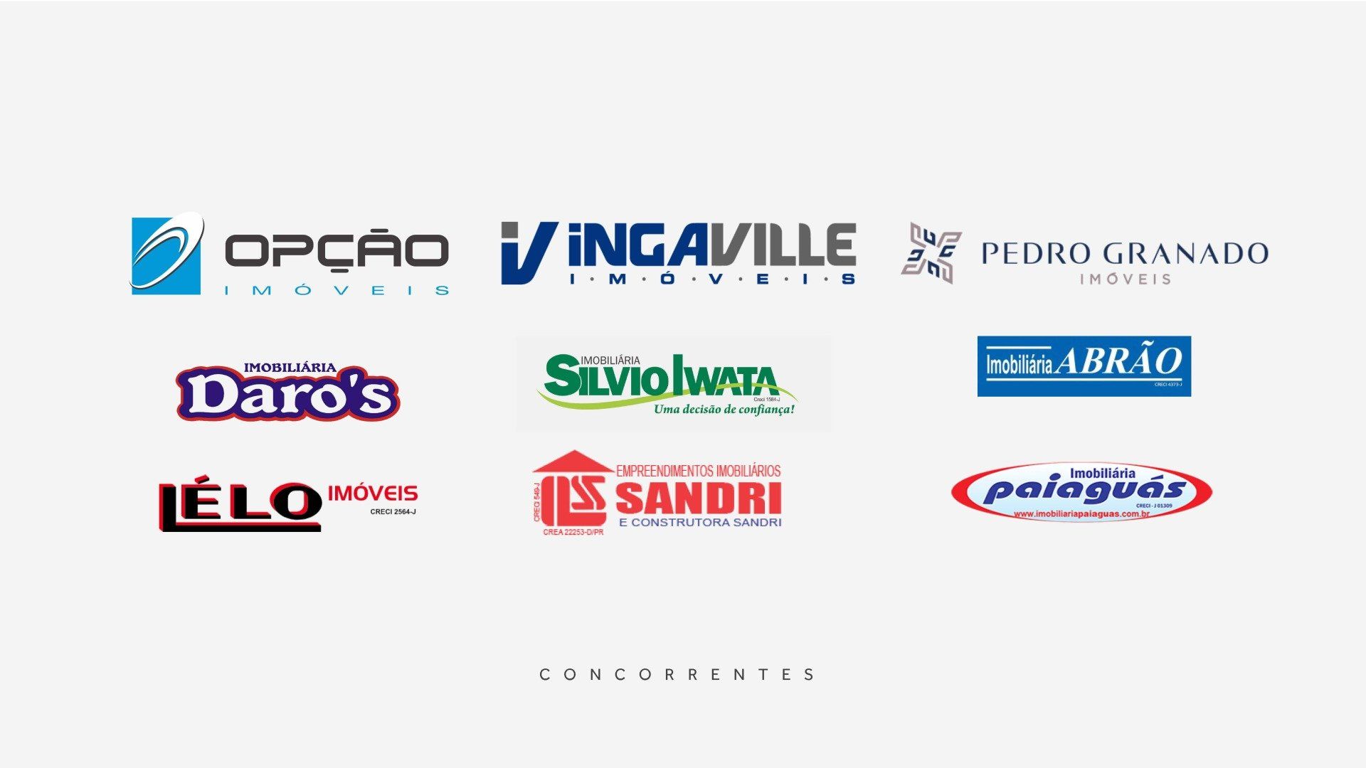 Vários logotipos de diferentes empresas em um fundo branco