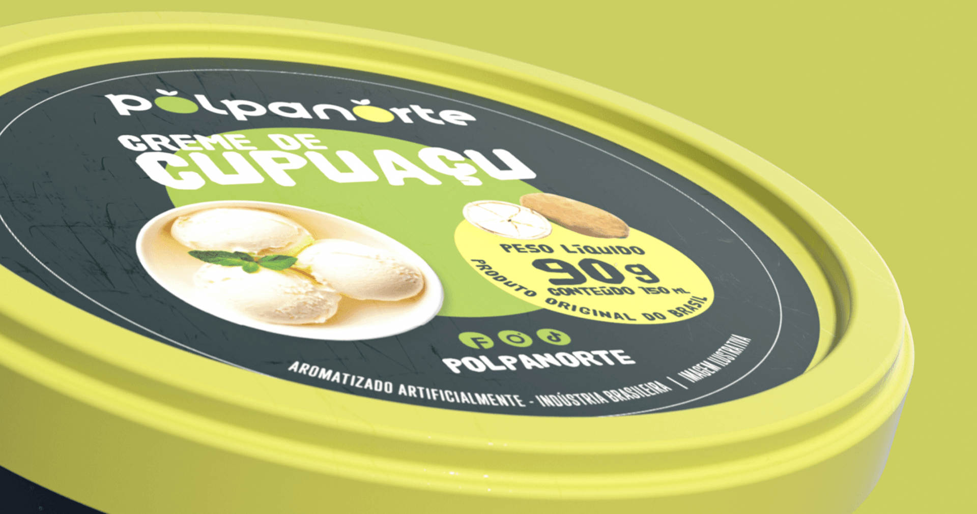 A close up of a container of creme de cupuaçu