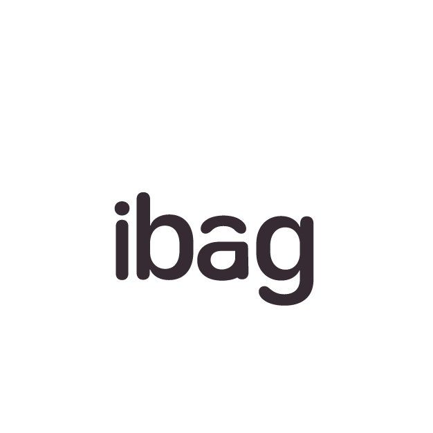 A palavra ibag está escrita em preto sobre fundo branco.