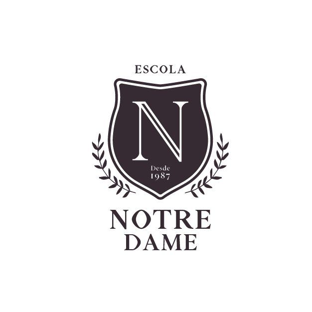 Um logotipo para a escola notre dame com um escudo e uma coroa de louros