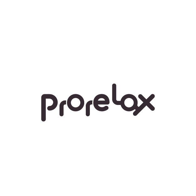 É um logotipo para uma empresa chamada prorelax.