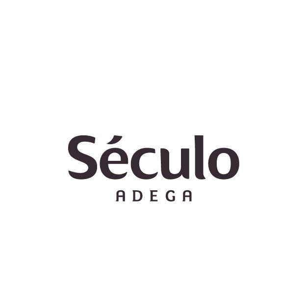 Um logotipo preto e branco para seculo adega em um fundo branco.