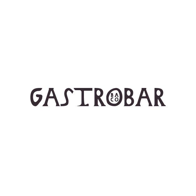 Um logotipo preto e branco para gastrobar em um fundo branco.
