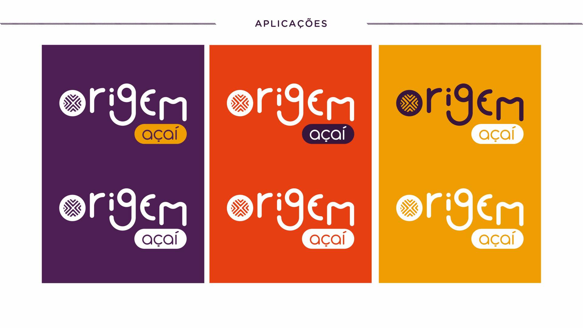 A set of logos for a company called origem acai