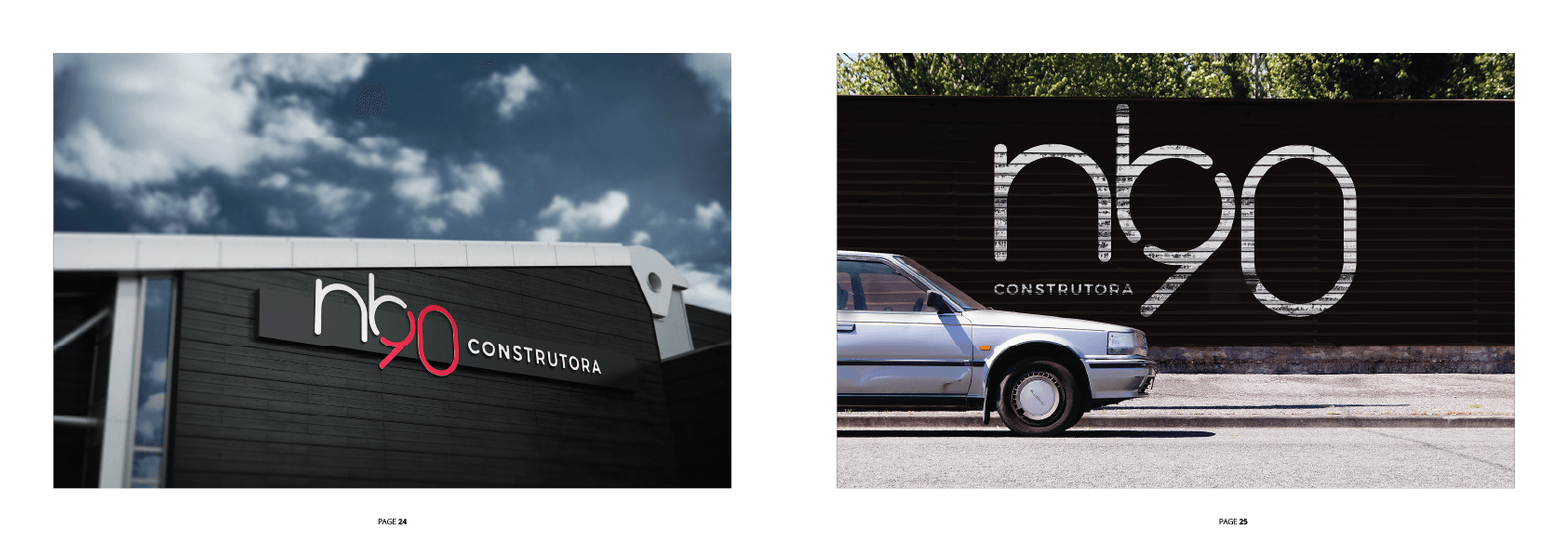 Duas imagens mostram um prédio e uma placa com os dizeres