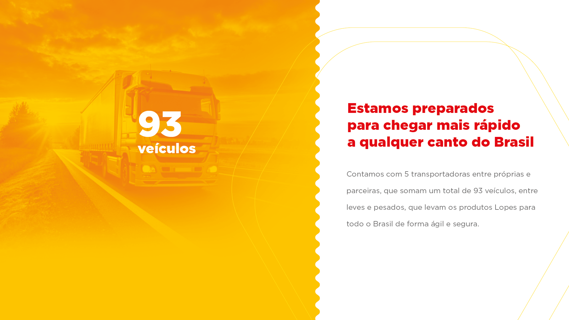 Um caminhão está dirigindo por uma estrada com o número 93 na lateral.