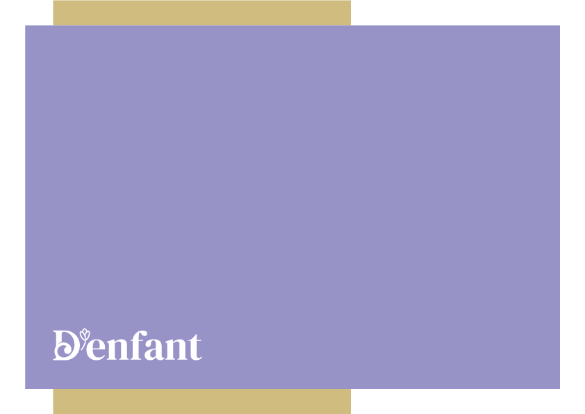 Design roxo e dourado com a palavra