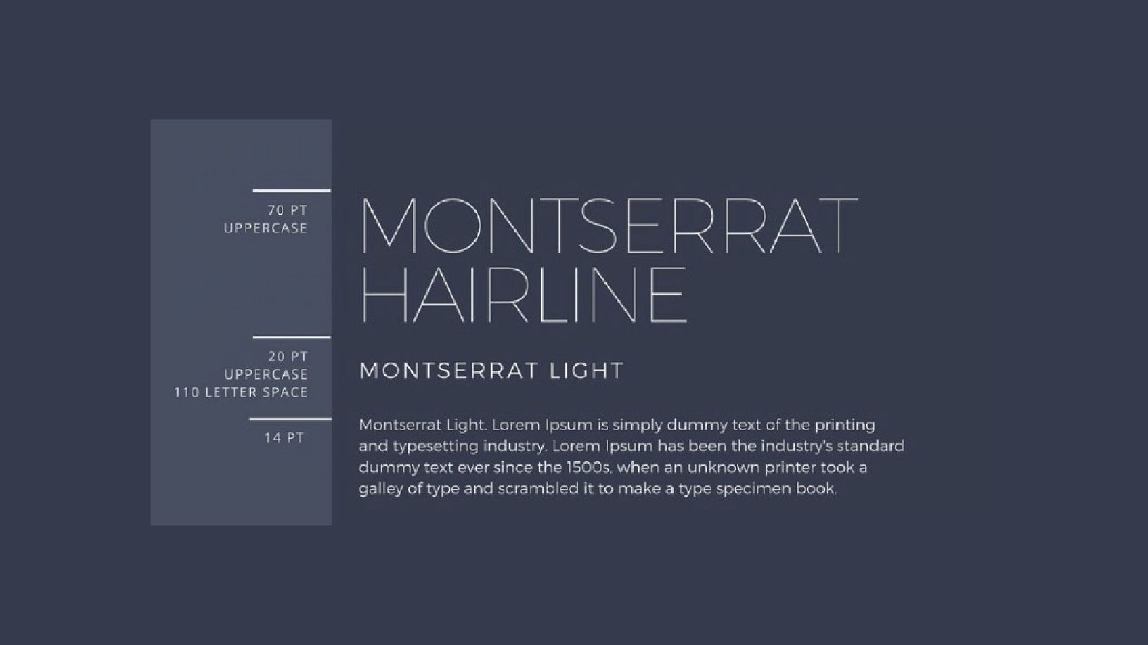 Um fundo cinza escuro exibe a tipografia