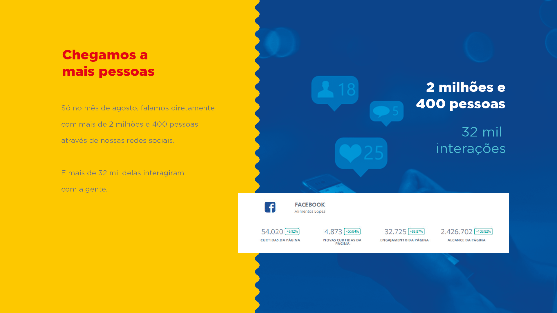 Um fundo azul e amarelo com um ícone do Facebook nele.