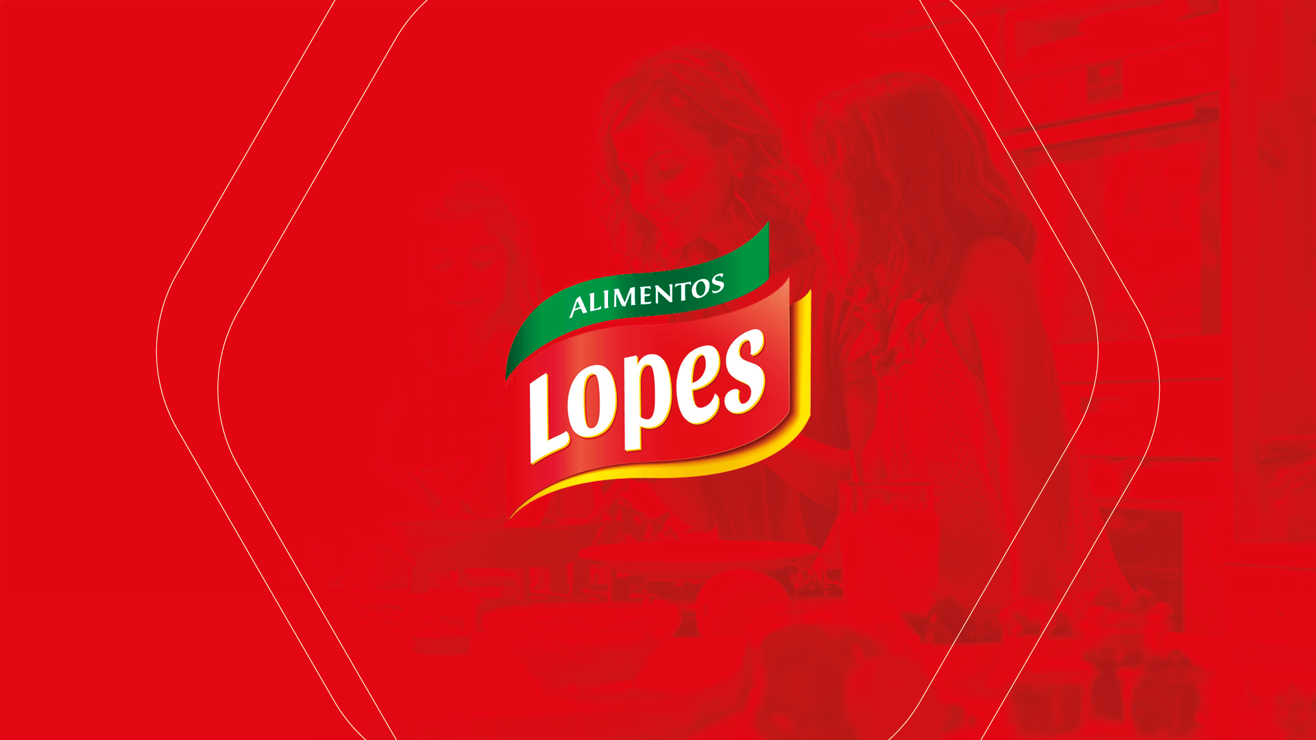 O logotipo da lopes está em um fundo vermelho.