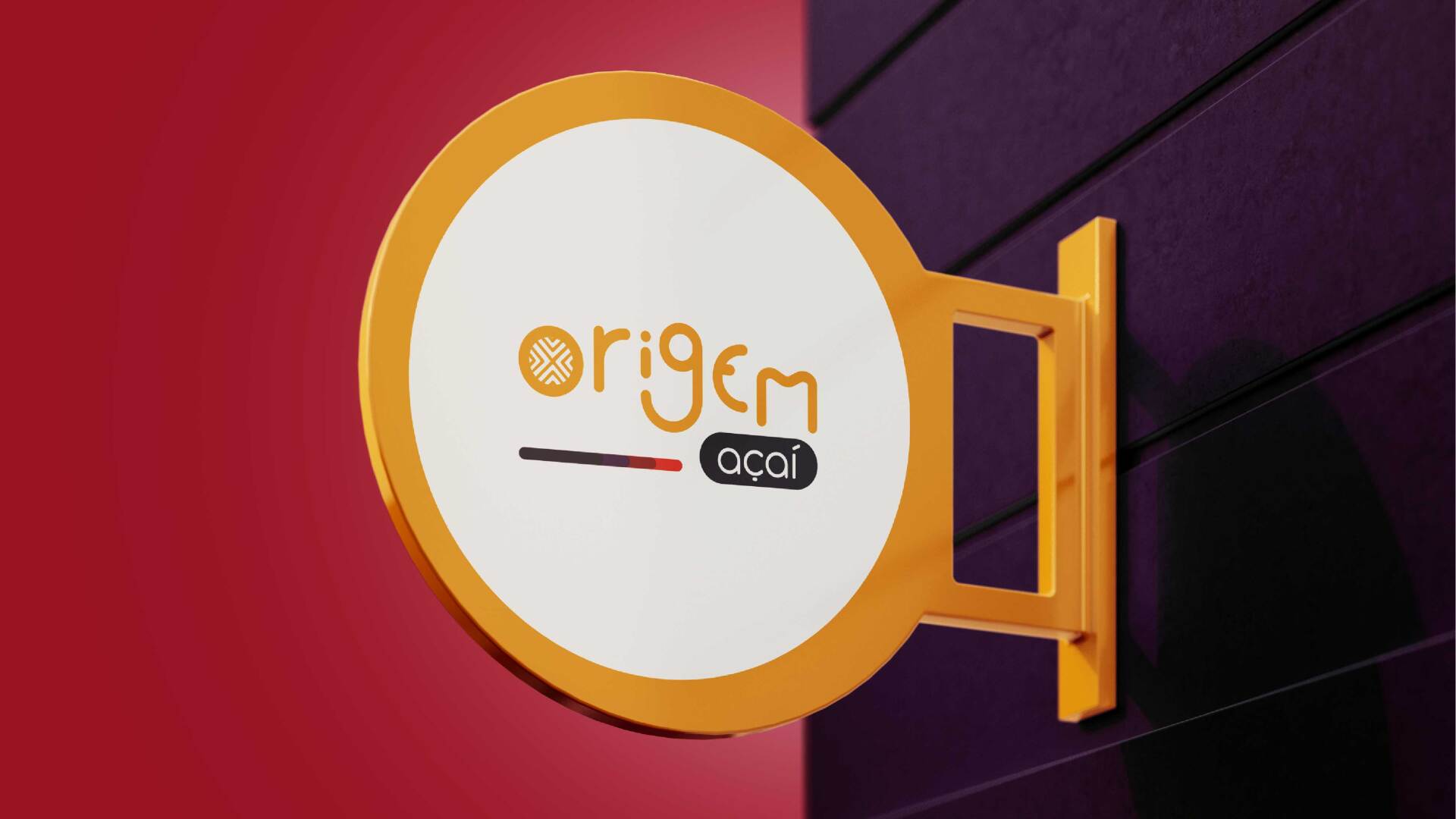 A sign that says origem acai on it