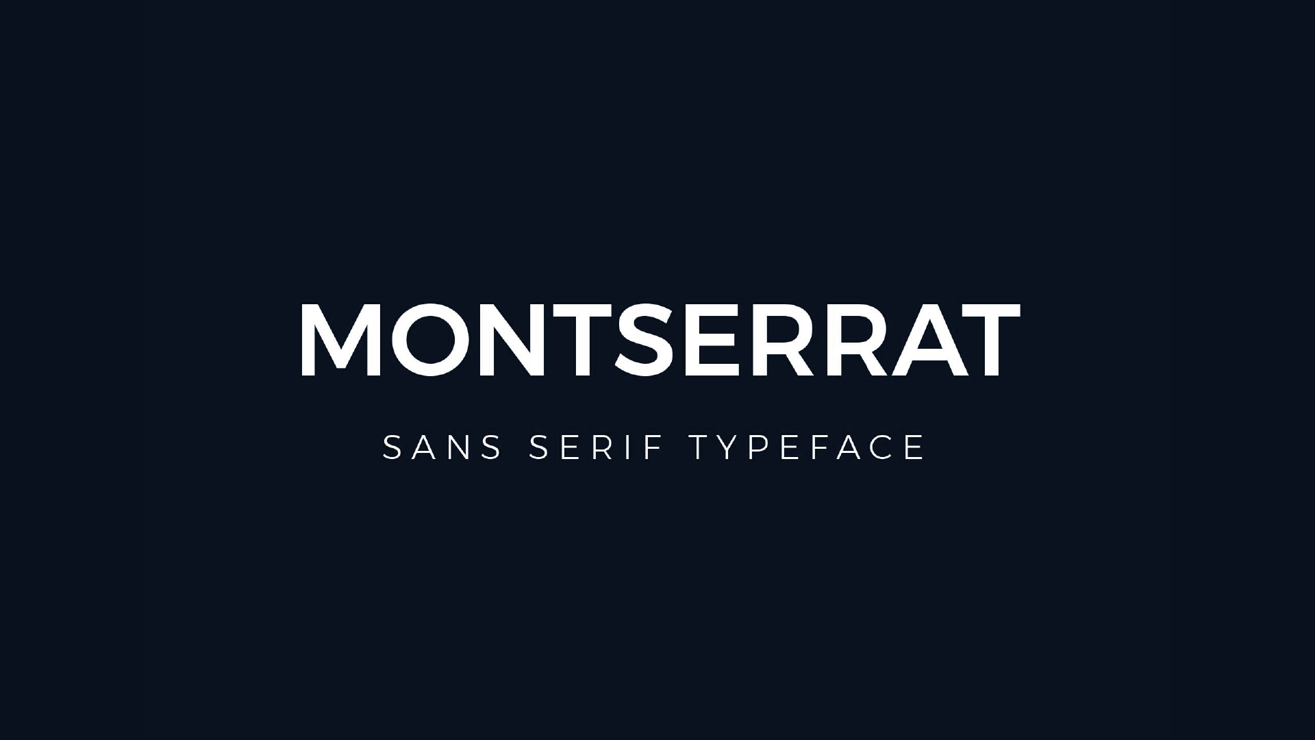 Um fundo preto com texto branco que diz fonte montserrat sans serif.