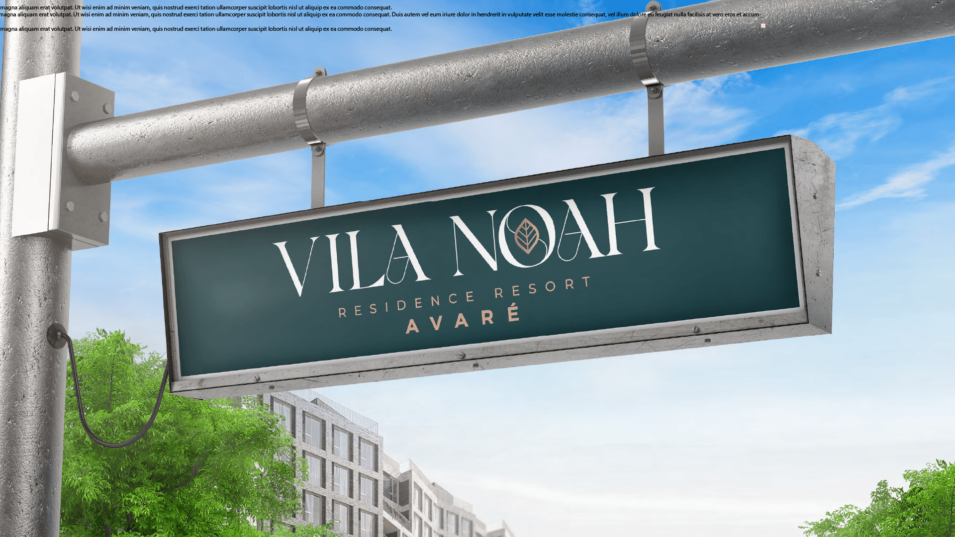 Uma placa em um poste que diz vila noah