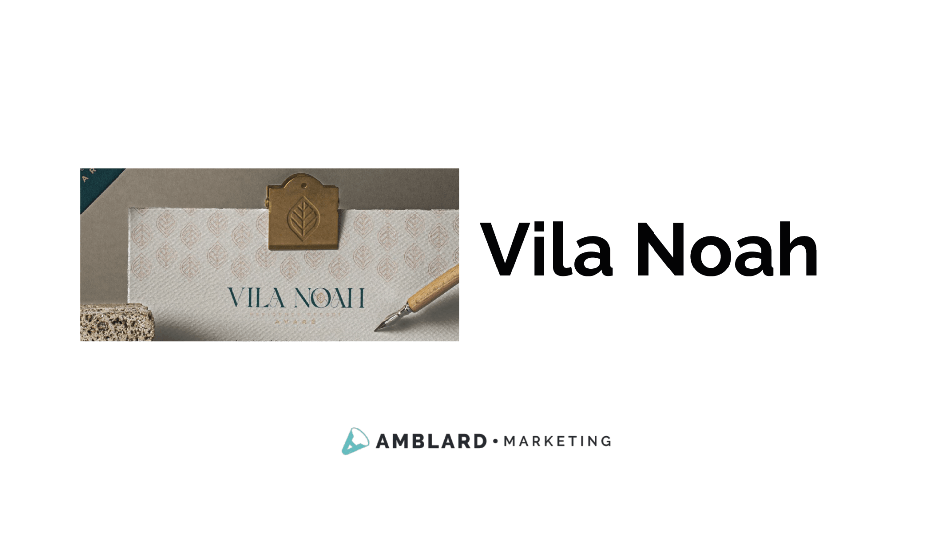 Um logotipo para vila noah com uma imagem de uma carteira e uma caneta.