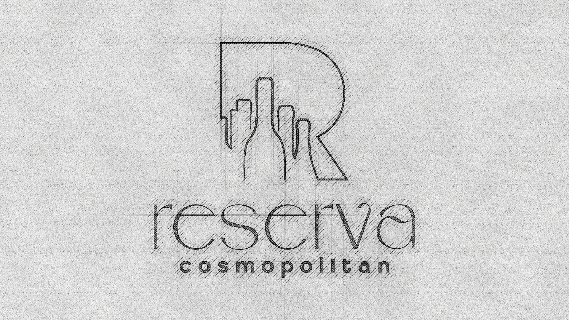 Um desenho do logotipo da reserva cosmopolitan em um pedaço de papel.