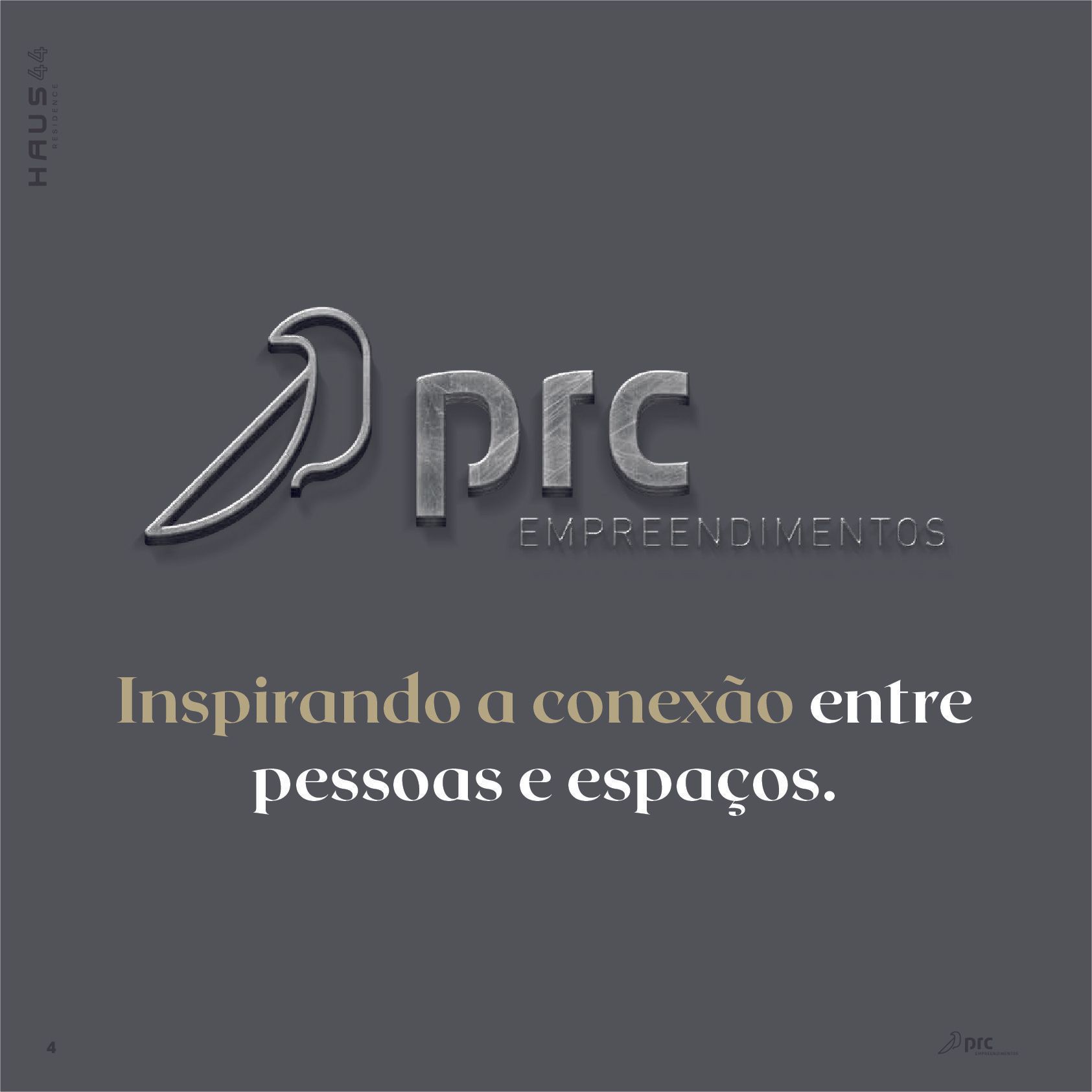 Logo for PRC Empreendimentos, featuring a bird icon and the text