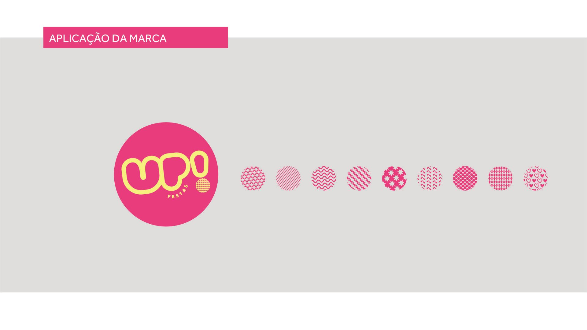 Um logotipo rosa dentro de um círculo com círculos ao redor dele em um fundo branco.