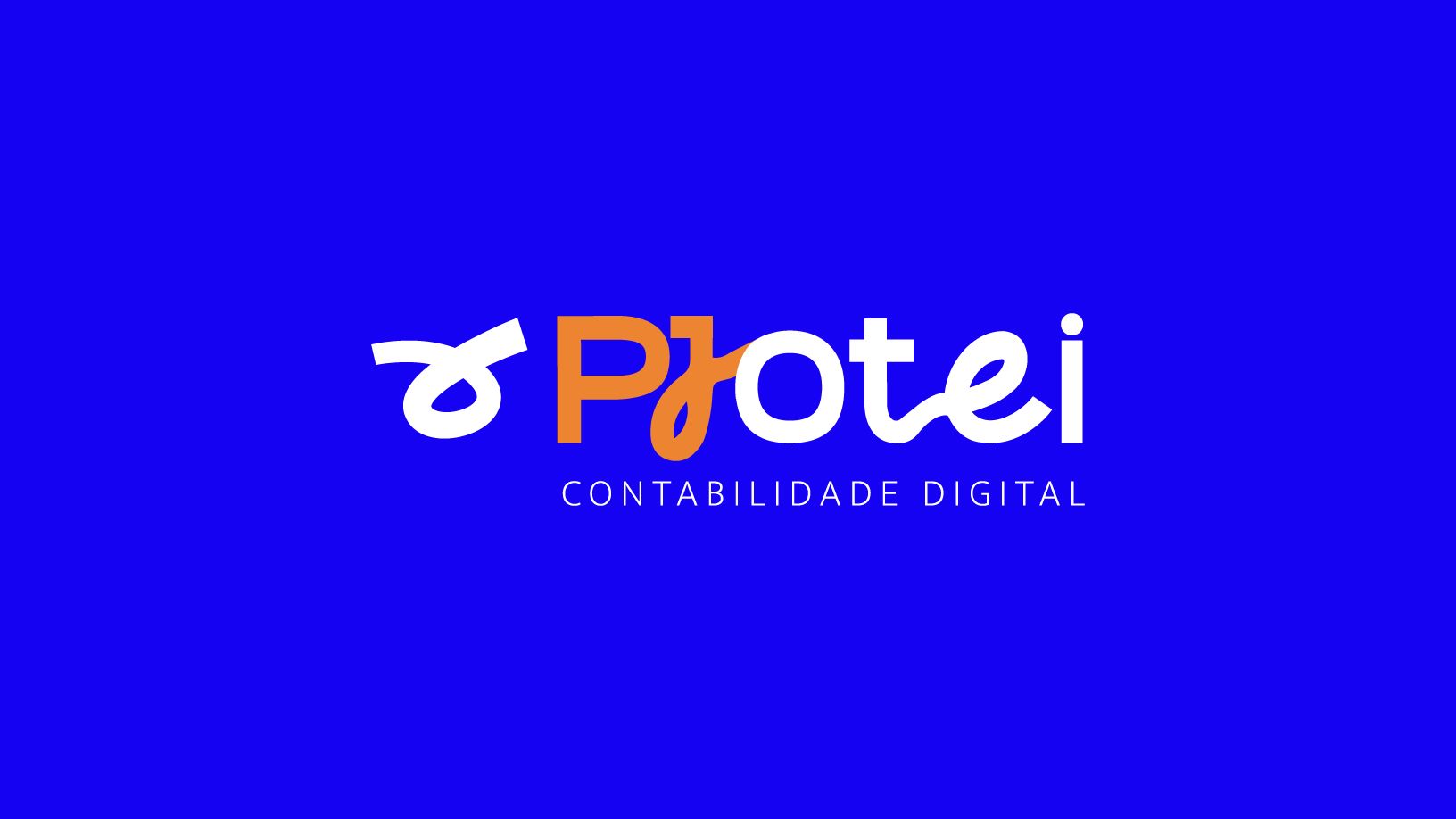 O logotipo do o protei está em um fundo azul.
