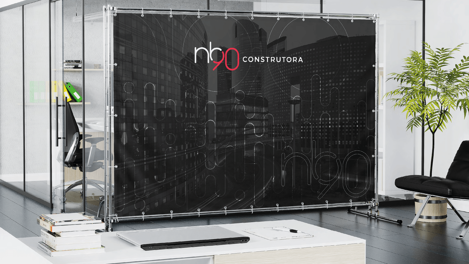 Faixa preta com as palavras