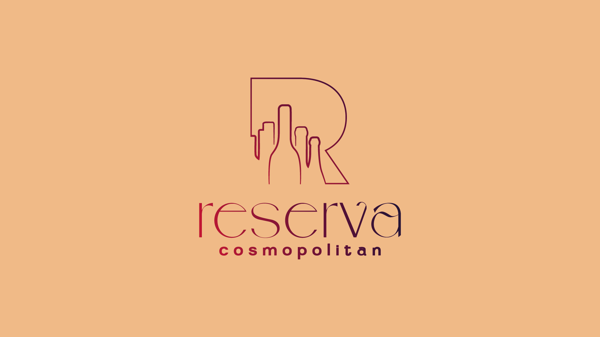 Um logotipo para a reserva cosmopolitan com uma mão segurando uma taça de vinho.