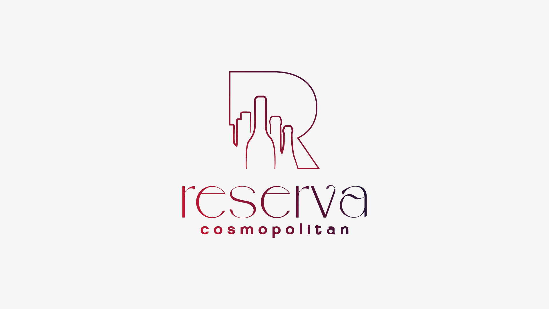 Um logotipo para a reserva cosmopolitan com uma mão segurando uma taça de vinho.
