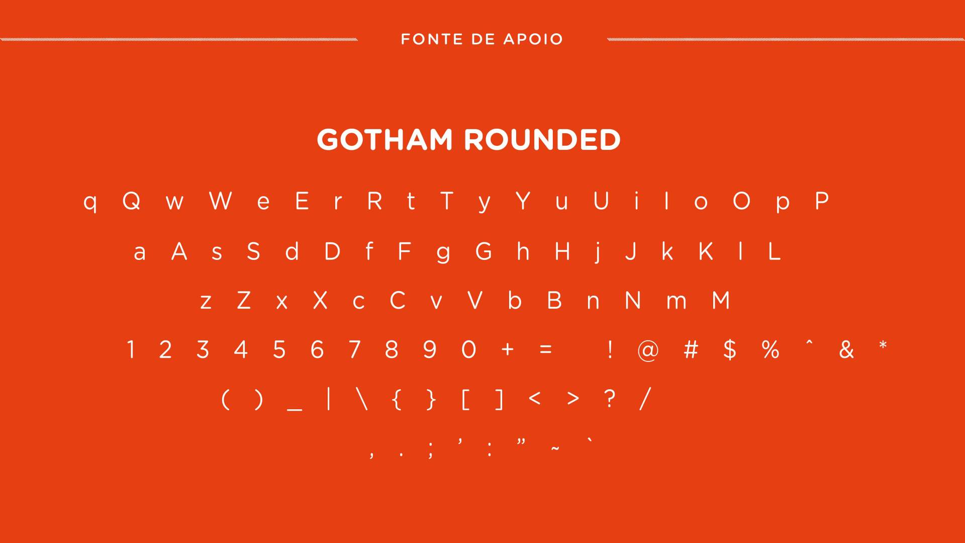 A font called gotham rounded is shown on a red background